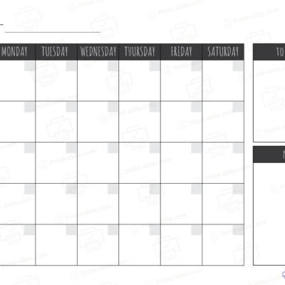 Monthly calendar printable free download