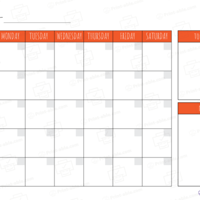 Monthly calendar printable free download