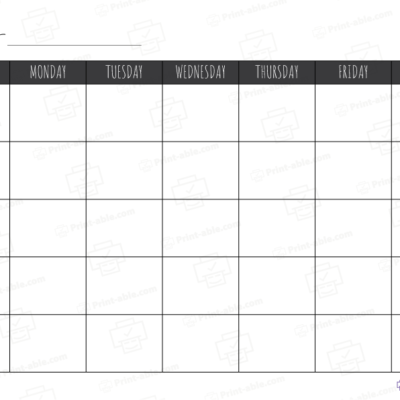 Monthly calendar printable free download
