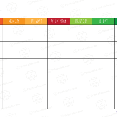 Monthly calendar printable free download