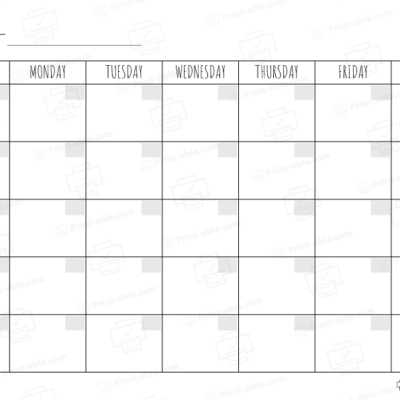 Monthly calendar printable free download