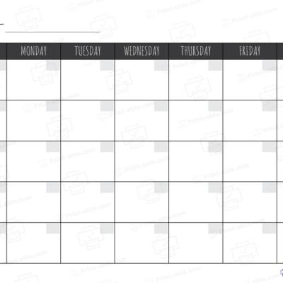Monthly calendar printable free download