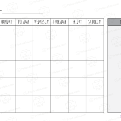 Monthly calendar printable free download