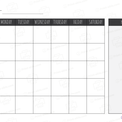 Monthly calendar printable free download