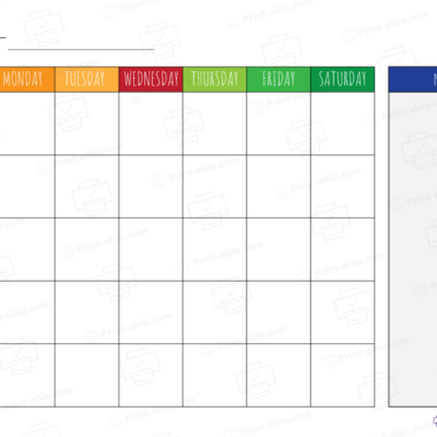 Monthly calendar printable free download