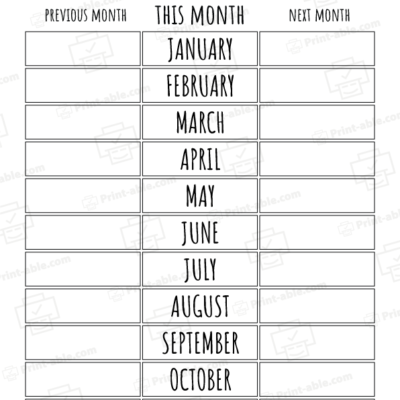 Months of the year printables