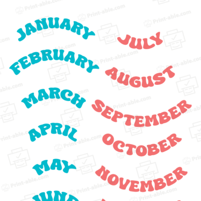Months of the year printables