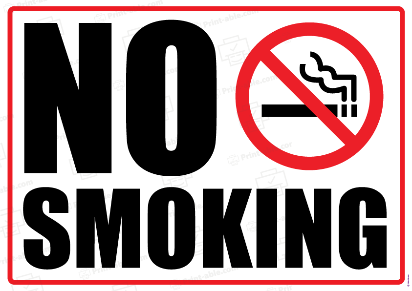 No Smoking Sign Printable