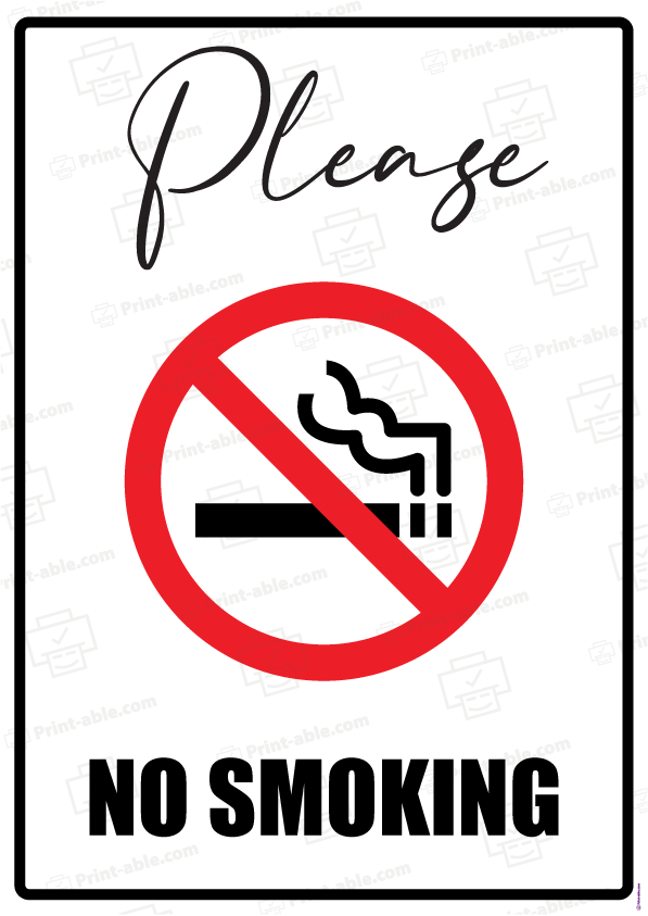 No Smoking Sign Printable
