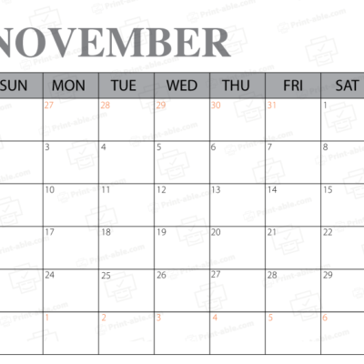 November 2025 Calendar Printable