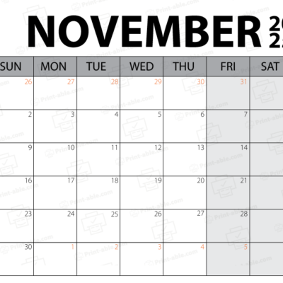 November 2025 Calendar Printable