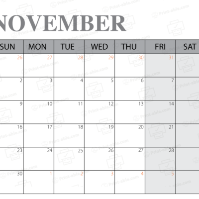November 2025 Calendar Printable