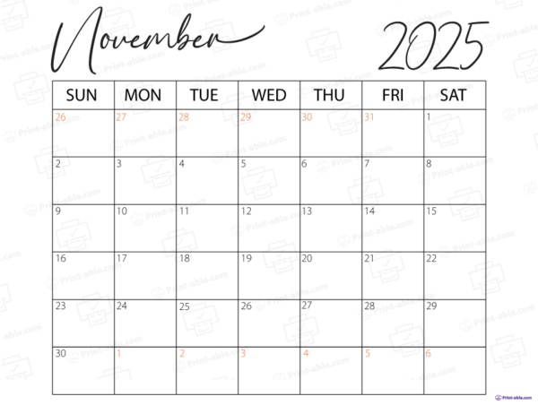 November 2025 Calendar Printable 1651