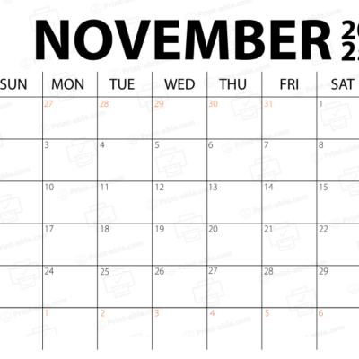 November 2025 Calendar Printable