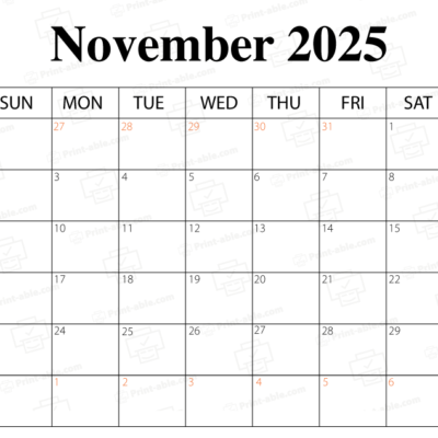 November 2025 Calendar Printable 1652