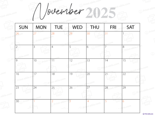 November 2025 Calendar Printable 1655