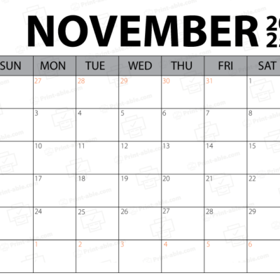 November 2025 Calendar Printable