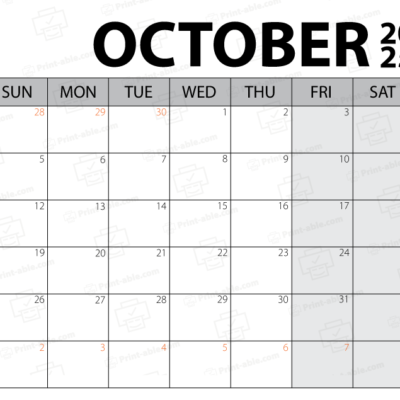 October 2025 Calendar Printable