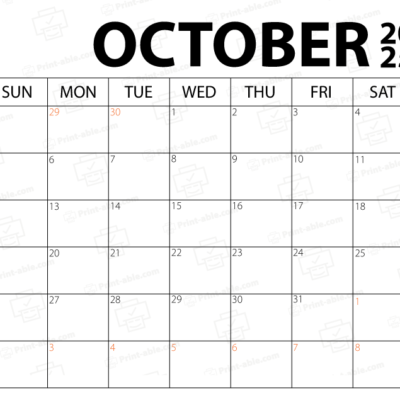 October 2025 Calendar Printable