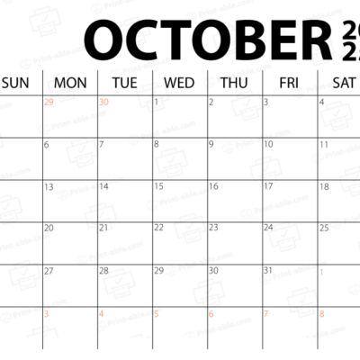 October 2025 Calendar Printable