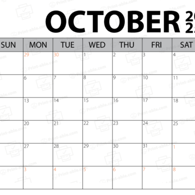 October 2025 Calendar Printable
