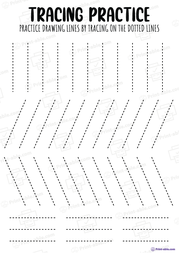 Tracing Lines Worksheets Printable