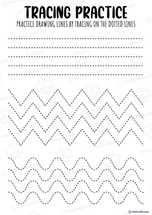 Tracing Lines Worksheets Printable