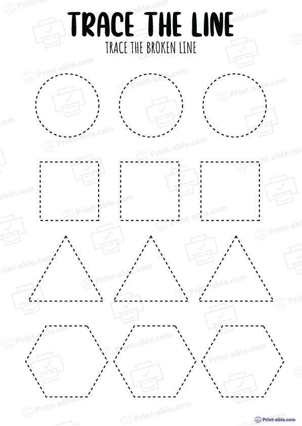 Tracing Lines Worksheets Printable