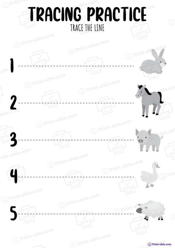 Tracing Lines Worksheets Printable