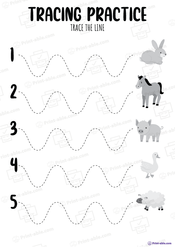 Tracing Lines Worksheets Printable