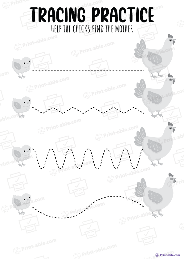 Tracing Lines Worksheets Printable