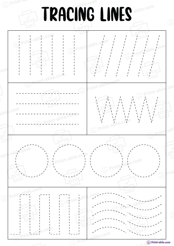 Tracing Lines Worksheets Printable