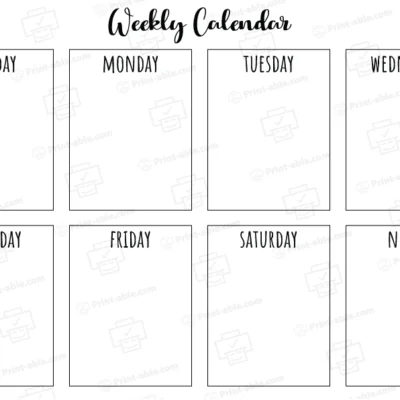 Weekly calendar printable