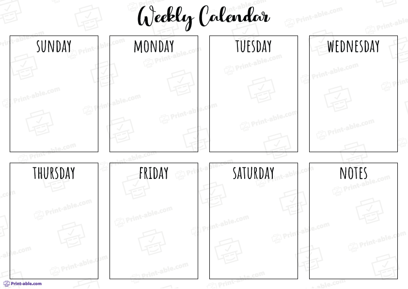 Weekly Calendar Printable Free Download