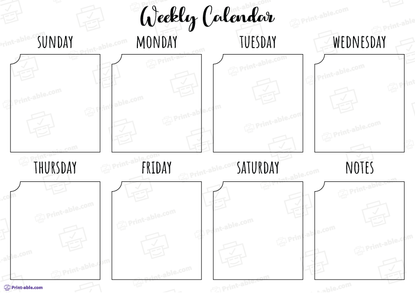 Weekly Calendar Printable Free Download