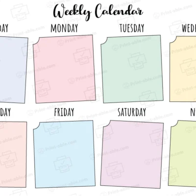 Weekly calendar printable
