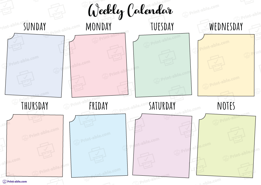 Weekly Calendar Printable Free Download