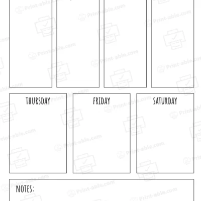 Weekly calendar printable
