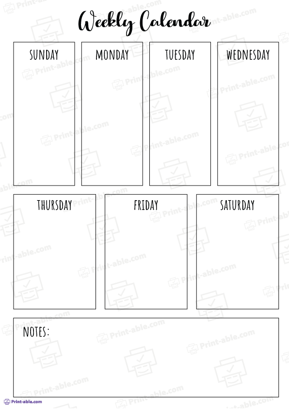 Weekly Calendar Printable Free Download