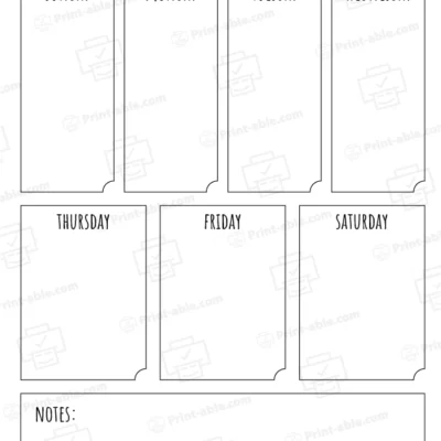 Weekly calendar printable