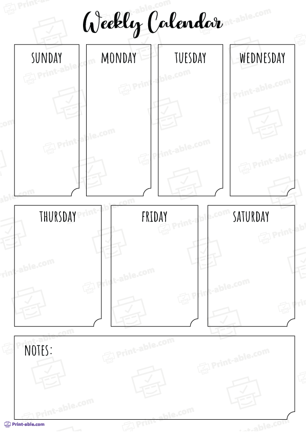 Weekly Calendar Printable Free Download