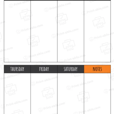 Weekly calendar printable