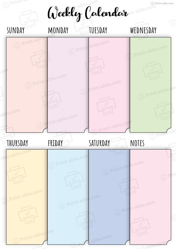 Weekly Calendar Printable Free Download