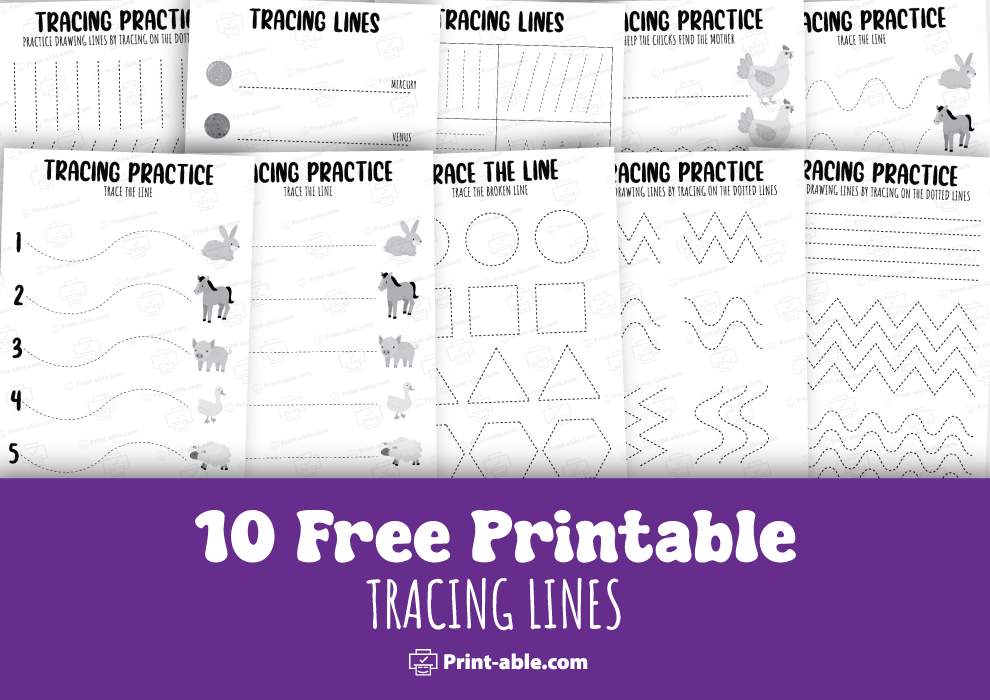 Tracing lines worksheets free download
