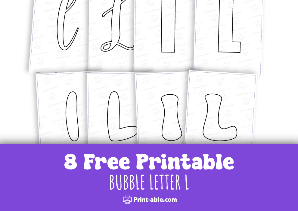 bubble letter L free download