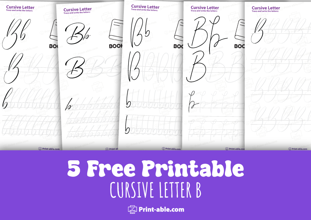 cursive letter b printable free download