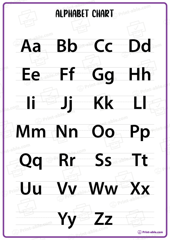 ABC Chart Alphabet Printable Free Download