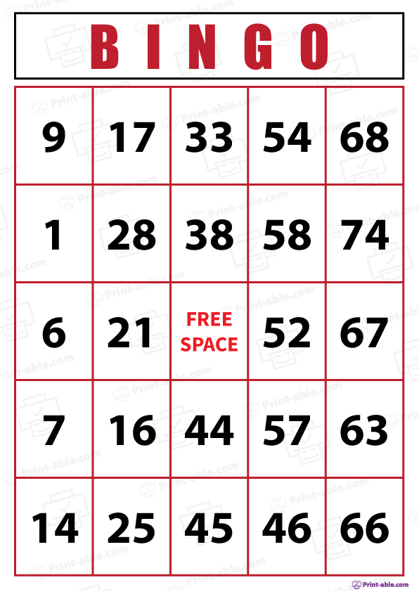 bingo cards printable free download