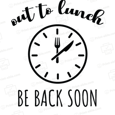 Closed for lunch sign printable free download