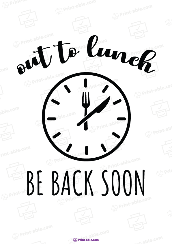 Closed For Lunch Sign Free Download